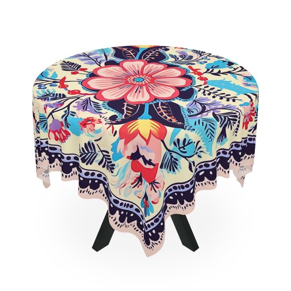 Boho Tablecloth | Vintage Tablecloth | Floral table cloth | Rectangle Square - Picture 1 of 5
